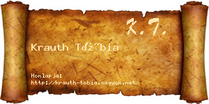 Krauth Tóbia névjegykártya